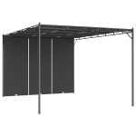 Sodo pavėsinė su &scaron;onine užuolaida, 4x3x2.25 m, juoda