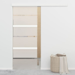 Stumdomos durys su stabdikliais vidaXL, 76x205 cm, stiklas ir aliuminis