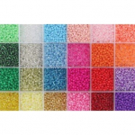 Stiklinių apvalių karoliukų (biserio) 12/0 RainBow&reg; 24 ry&scaron;kių spalvų po 10 g rinkinys