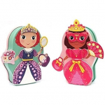 Mediniai magnetai ir metalinė dėžutė su princesėmis Djeco, DJ03084
