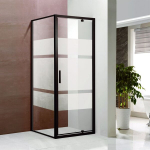 Du&scaron;o kabina Vento Toskana 90x90x195 , stiklo 6mm Easy Clean, juodas profilis, be padėklo