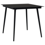 Sodo valgomojo stalas, juodas, 80x80x74cm