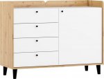 Komoda Meblocross Dolce Dol-03 1D4S, ruda/balta