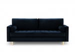 Trivietė sofa Milo Casa Santo, mėlyna/auksinės spalvos