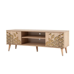 TV staliukas Kalune Design 863(I), geltonas/ąžuolo spalvos