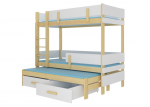 Dviauk&scaron;tė lova ADRK Furniture Etapo 80x180cm, &scaron;viesiai ruda/balta