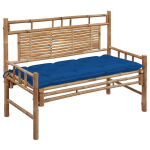 vidaXL Sodo suoliukas su pagalvėle, 120cm, bambukas (41504+314954)