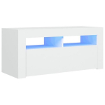 Televizoriaus spintelė su LED ap&scaron;vietimu, 90x35x40 cm, balta