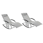2 x supamasis krėslas, poilsio krėslas, lauko baldai, 2 sėdimos vietos, pilka, OGS28-HGx2