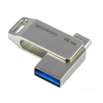 USB laikmena "goodram" usb atmintinė, usb 3.0, 16 gb, oda3, sidabrinė, oda3-0160s0r11, usb a / usb c, su besisukančiu dangteliu