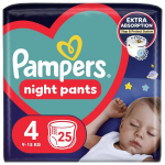 Sauskelnės-kelnaitės PAMPERS Night Pants, Value Pack, 4 dydis, 25 vnt.
