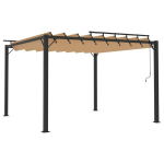 Pavėsinė su žaliuzių stogu, ruda, 3x3 m