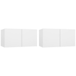 Pakabinamos televizoriaus spintelės, 60x30x30 cm, 2 vnt, baltos
