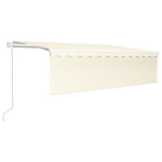vidaXL Automatinė markizė su uždanga/LED/vėjo jutikliu, kreminė, 5x3m , Kreminė