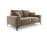 Dvivietė sofa Mazzini Sofas Madara, veliūras, smėlio spalvos/juoda