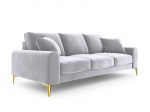 Trivietė sofa Mazzini Sofas Madara, veliūras, sidabrinės/auksinės spalvos