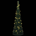 I&scaron;skleidžiama dirbtinė Kalėdų eglutė su LED, 150 cm, žalia