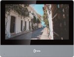 Kompiuterio (WEB) kamera Monitors: Hikvision DS-KH8350-TE1 7" IPS Capacitive Touch Video Intercom Indoor Station, Black/Grey