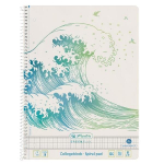 Bloknotas su spirale Herlitz Greenline Wave A4/70, languotas