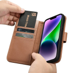 Natūralios odos dėklas iPhone 14, rudas