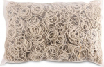 Guminės gumytės 25mm, 1,5x1,5mm, 1000g, baltos, tvirtos