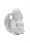 Angelas su &scaron;viečiančia žvake, 13 cm