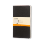 3 Moleskine Cahier Journals L line sąsiuvinių rinkinys, juodos spalvos