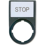 Ženklas Stop 50x30mm juodas stačiakampis M22s-st-gb0