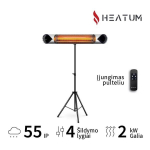 Infraraudonųjų spindulių &scaron;ildytuvas Heatum H2000R CORE SILVER su trikoju stovu