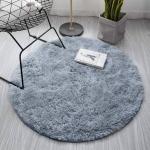 Apvalus Shaggy kilimas, mink&scaron;tas pliu&scaron;inis, 150x150 cm, pilkas