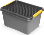 Daiktadežė su dangčiu SolidStore 39x29x21,5 cm, 15,5 l, pilka