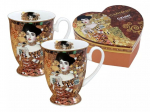 2 puodelių rinkinys &scaron;irdelės formos dėžutėje Gustav Klimt, Portrait of Adele Bloch-Bauer, 280 ml