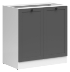 Pastatoma virtuvės spintelė Black Red White Junona Line, pilka/balta