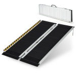 Costway 122 x 74 cm neįgaliųjų vežimėlių rampa, ne&scaron;iojama ir neslystanti sulankstoma rampa iki 272 kg apkrovos aliuminio