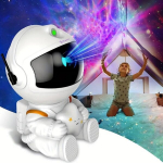 LED 3D galaktikų ir žvaigždžių projektorius Reach Mini Astronaut, baltas
