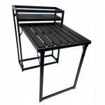 Lauko stalas su lentynėle Malea 2in1, 84x60x69/84 cm, juodas
