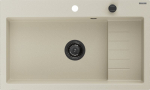 Granitinė virtuvinė plautuvė Mexen Omar su sifonu, Beige+Black, 800 x 480 mm