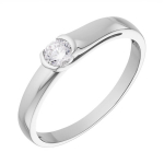 Balto aukso žiedas moterims su cirkoniu Brasco 39217 39217-18, 17
