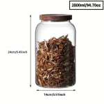 Stiklinis maisto laikymo indas, 2800 ml / 94,70 oz laikymo indelis