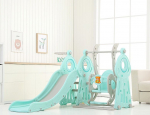 Vaikų čiuožykla su sūpynėmis ir krep&scaron;inio lanku "4-in-1" inSPORTline Swingslide - Žalia
