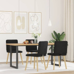 Valgomojo kėdės, 4vnt.，pietų kėdė, juodos spalvos, audinys CFE461448
