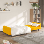 Dvivietė sofa-lova，Poilsio sofa, geltonos spalvos, aksomas CFE47277