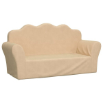 Dvivietė vaiki&scaron;ka sofa，Poilsio sofa, kreminės spalvos, mink&scaron;tas pliu&scaron;as CFE56391