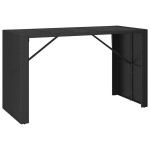 Stalas su stikliniu stalvir&scaron;iu, juodas, 185x80x110cm, ratanas CFE82638
