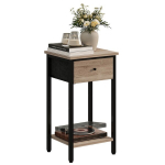 Naktinė komoda &scaron;oninė spintelė su stalčiumi lofto staliukas &scaron;viesiai rudas