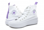 Converse A03667C Chuck Taylor All Star Move Hi White/Pixel Purple/White laisvalaikio batai &ndash; madingas platformos dizainas