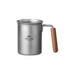 Puodelis Naturehike nerūdijančio plieno 304 medinė rankena 350ml