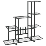 Stovas augalams su ratukais, juodas, 94,5x25x92,5 cm
