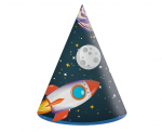 Vakarėlio kepurė Rocket Space, 6 vnt.