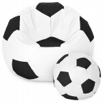 Sėdmai&scaron;is su pufu Ball XXXL, baltas/juodas